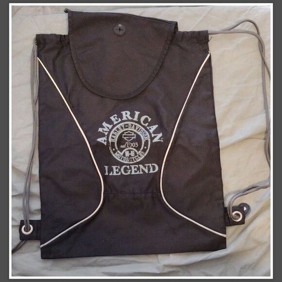 NWOT HARLEY-DAVIDSON Black Sling Backpack Tote Bag - Picture 1 of 2